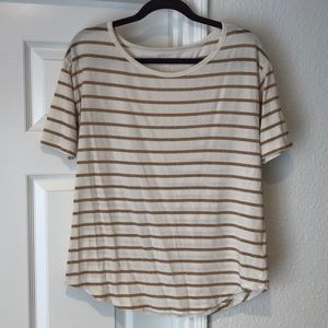 Gold and cream striped tee